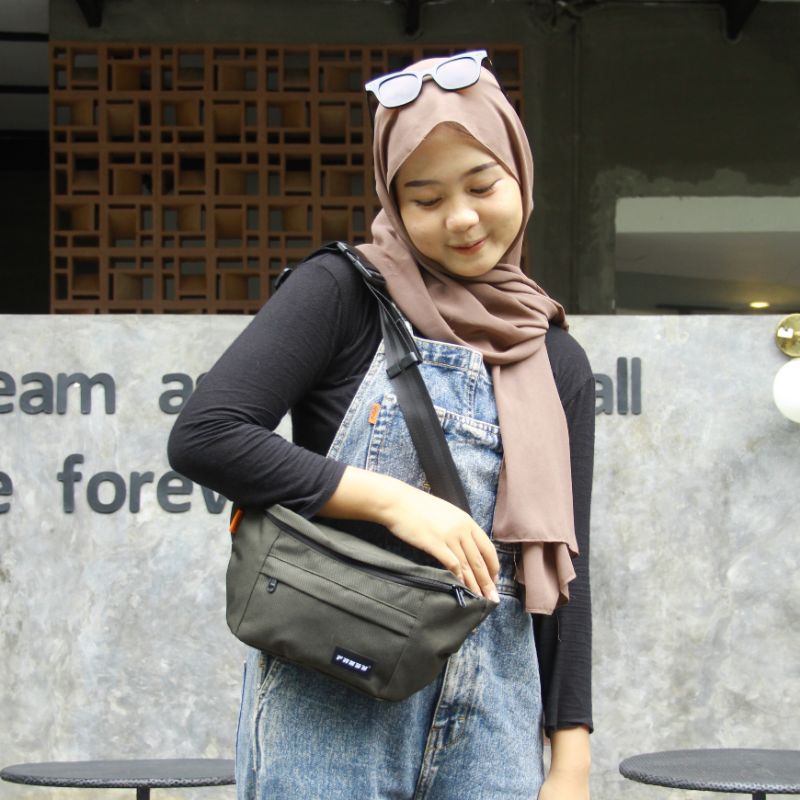 Tas pria wanita waistbag Fansy Axelle Tas selempang waterproof