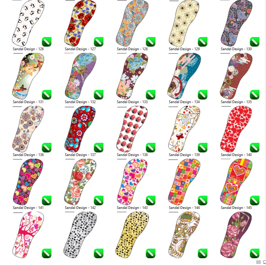 174 Sandal Design 14 LAYOUTS CorelDraw