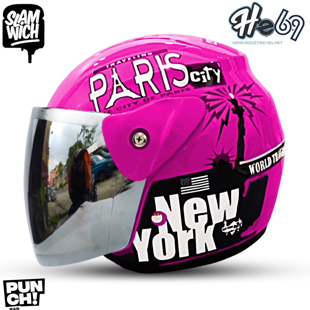 Helm Dewasa Half Face Evolution Untuk Pria Dan Wanita Mirip Seperti Helm GM Original Motif Paris COD