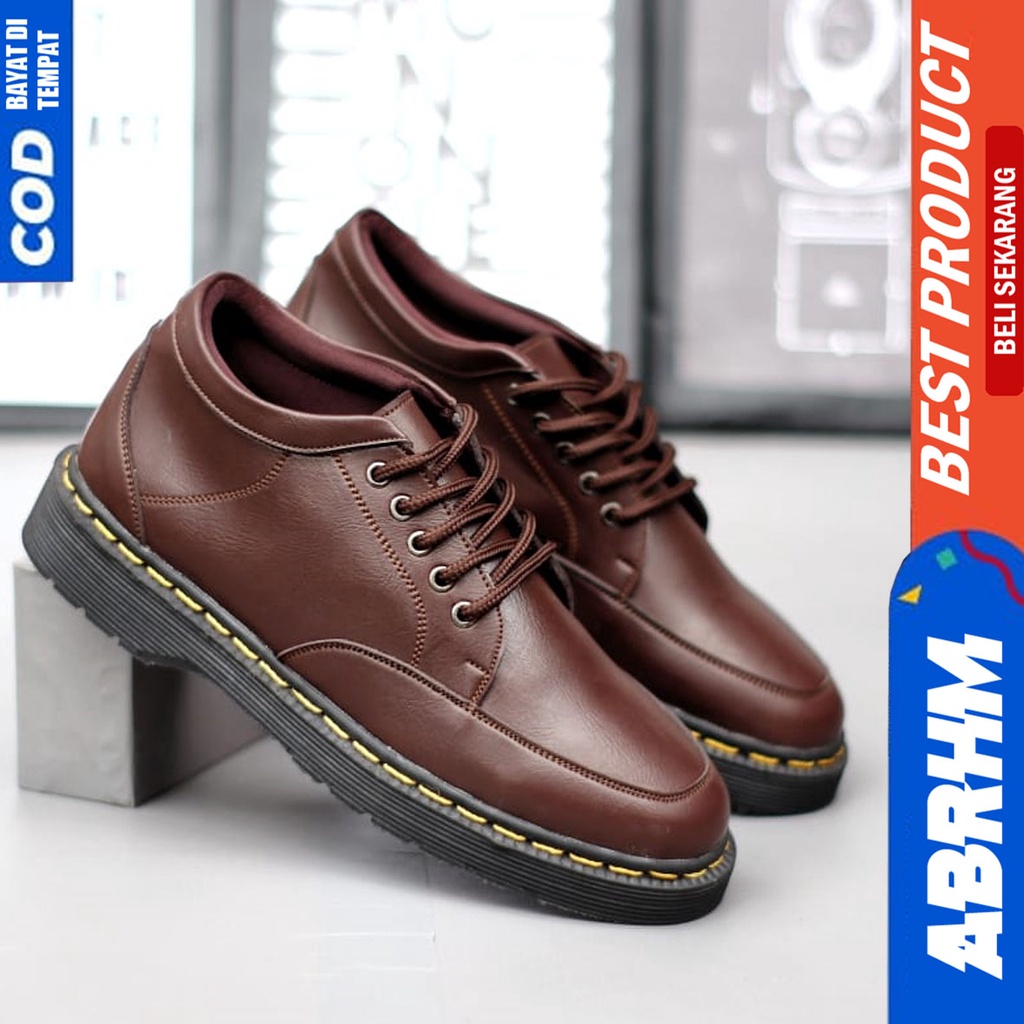 Sepatu Formal Kerja Pantofel Pria Docmart Low Boots Hitam Abrhm RIBERY SLOP