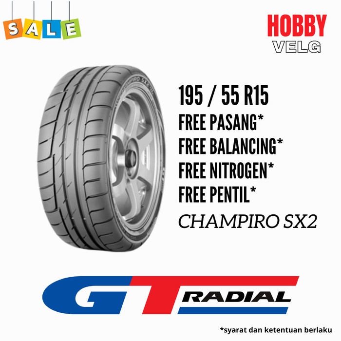 BAN MOBIL GT RADIAL CHAMPIRO SX2 195 / 55 R15