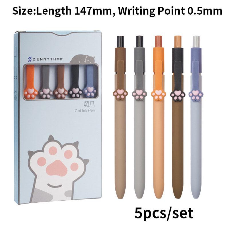 6 Pcs/set Candy Color Press Pen Warna Solid Pena Netral Kreatif Hitam Tanda Tangan Pena Perlengkapan Alat Tulis Siswa