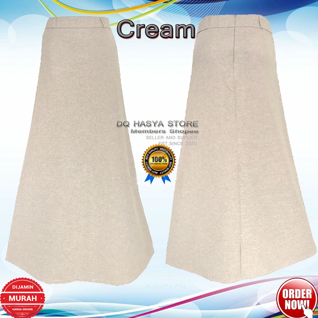 Rok Model A Panjang Putih  Formal Kerja Kantor / Rok A-line Maxi Muslim Jumbo