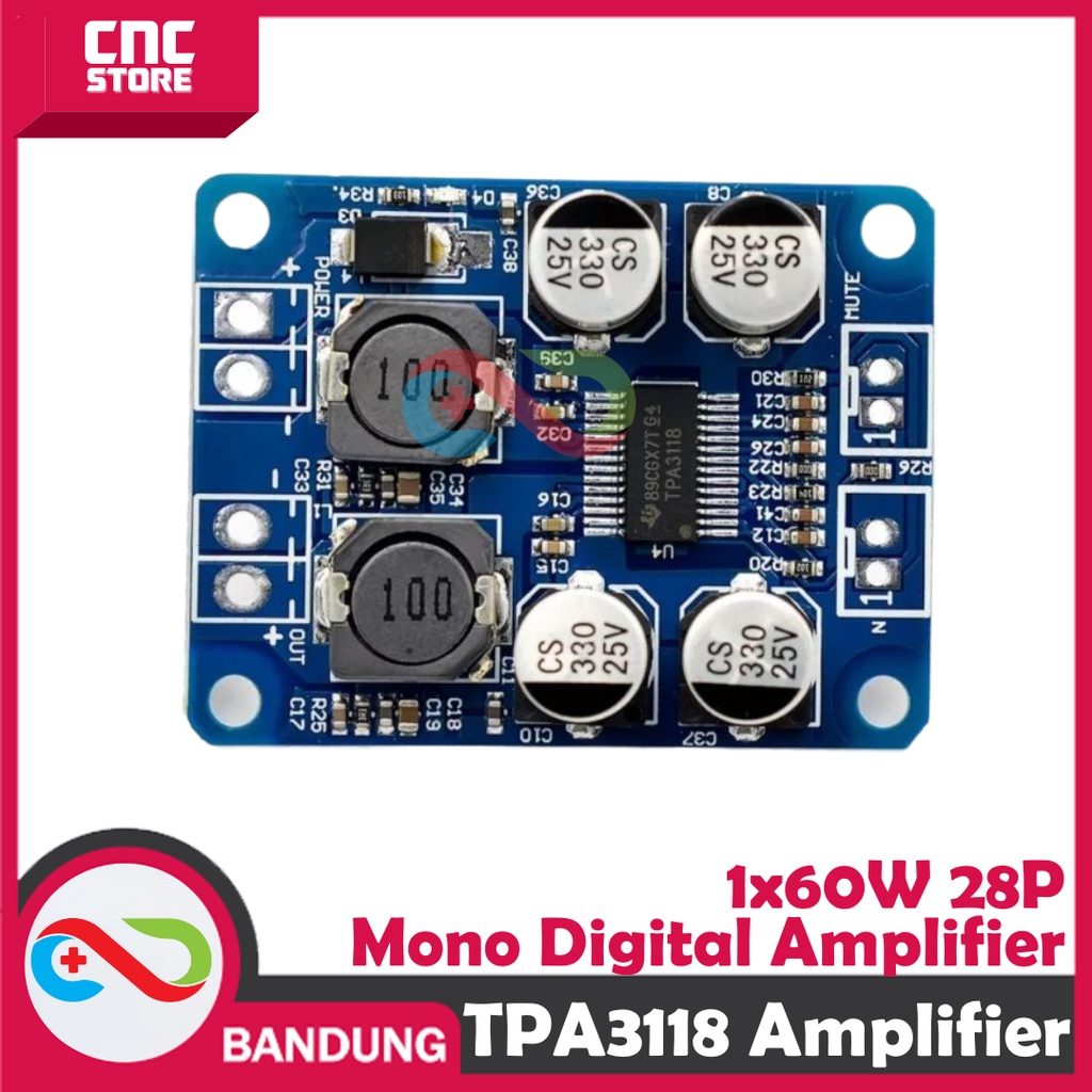 TPA3118 PBTL MONO DIGITAL POWER AMPLIFIER BOARD 1x60W 12V 24V