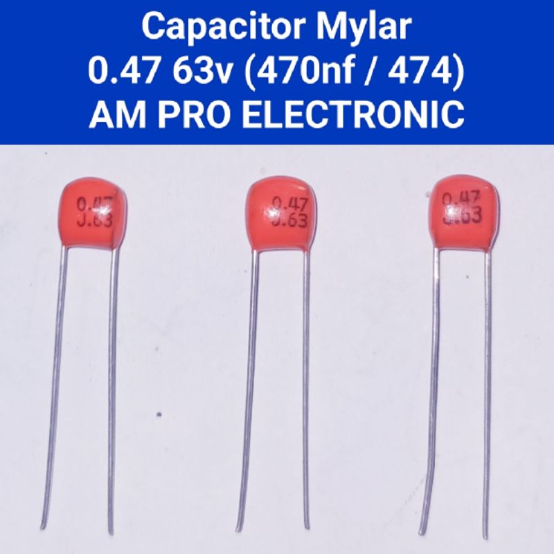 Kapasitor Milar 474 63v 470nf Capacitor Mylar 470n 0.47uf