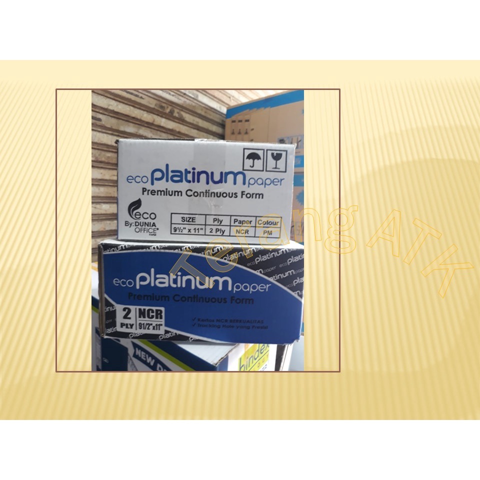 

Continuous Form 9.5 Inch x 11 Inch 2 Ply NCR Merk Platinum
