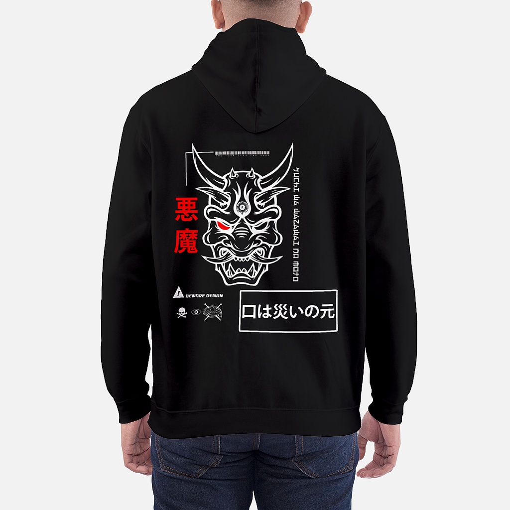 Pullover Hoodie ONI JAPANESE STREETWEAR DESIGN STYLE