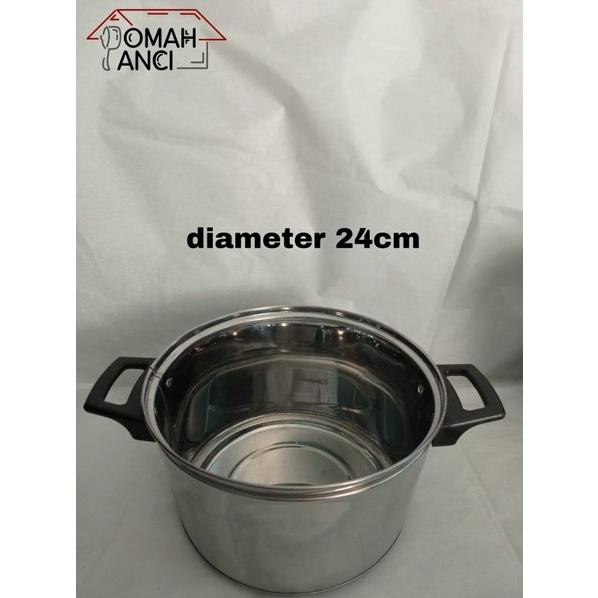 Panci Sayur Tutup Kaca Stainless 24cm