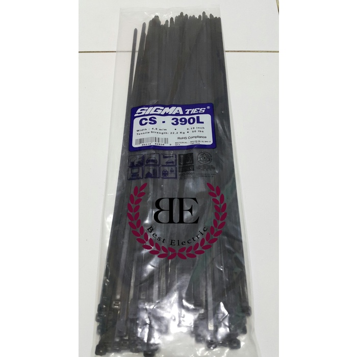 

SALE Kabel Ties / Kabel Tis / Cable Tie CS 390 L Hitam 40 cm SIGMA CS390L Code 2576