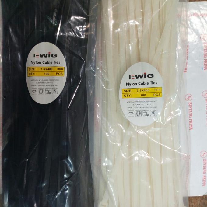 

Kabel Ties / Kabel Tis Uk. 40cm Tebal 7.6mm Warna Hitam / Putih EWIG