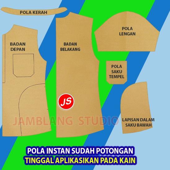 Top Delivery Pola Instan Kemeja Koko Kurta Lengan Pendek [ Pola Baju Jamblang Studio ]