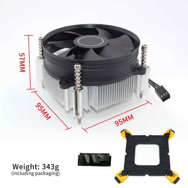 Bt MINI CPU Cooler Fan Radiator 9cm Kipas Hening Untuk LGA 115X /1200 /1356 1700