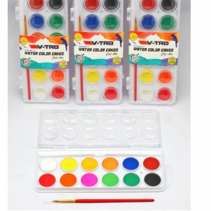 

Terlaku Cat Air Padat Vtro Dengan Kuas WaterColor 12 Warna^^