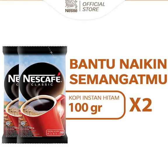

NESCAFE CLASSIC Kopi Instan Kopi Hitam Sachet Bag 100g x 2pcs