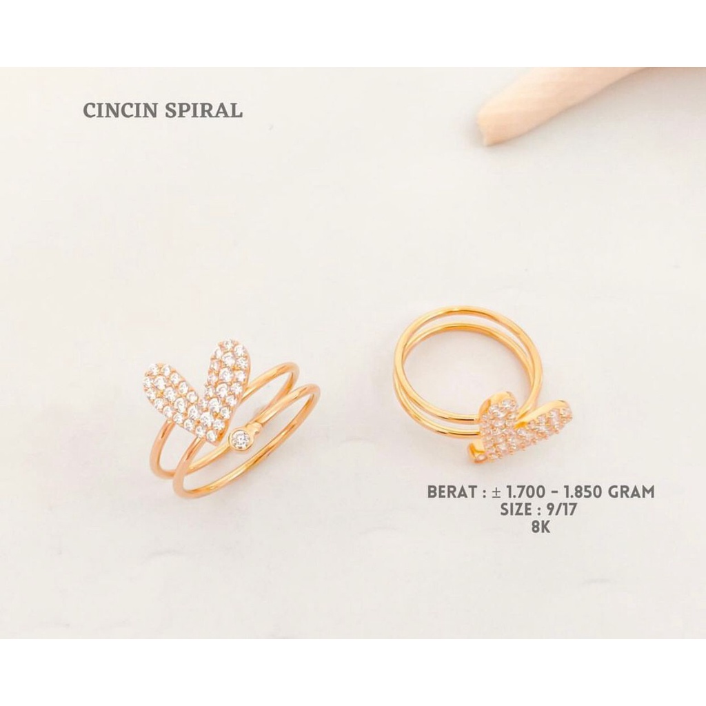 Cincin spiral love kadar 375 8k pameran fashion wanita dewasa