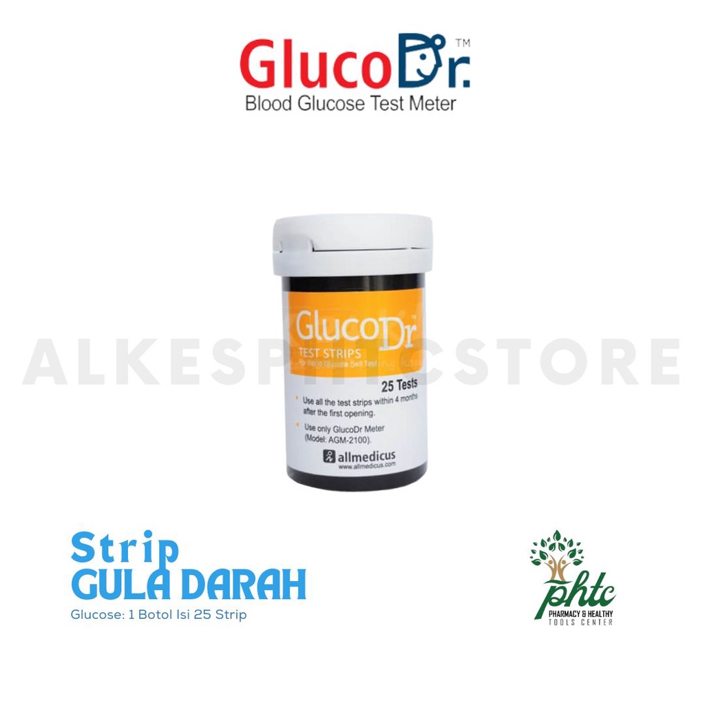 GlucoDR Strip Biosensor / Stik Gula Darah Glucosa Gluco Dr AGM 2100 Refill