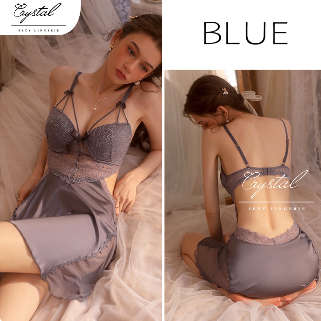 Crystal Lingerie Dress Cup Bra Push Up Baju Tidur Sexy Lingerie Wanita / Sleepwear Lingerie Dress Wanita 231