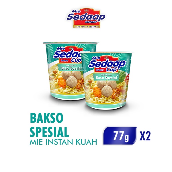 Jual Mie Sedaap Instan Cup Bakso Spesial 77 Gr Shopee Indonesia