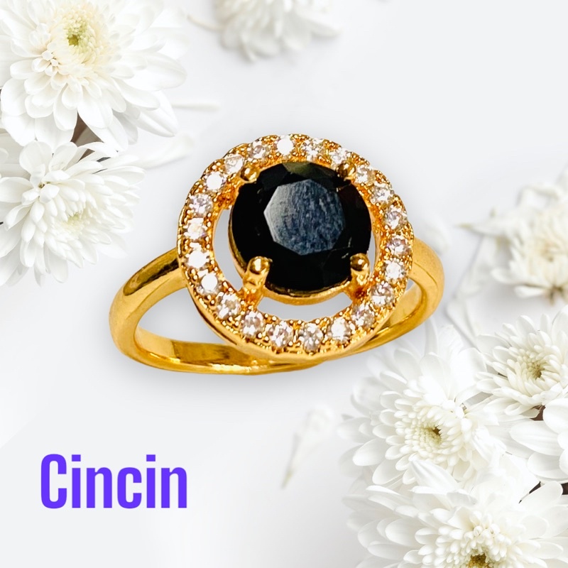 cincin permata //cuncin lapis emas //permata zircinia //cincin