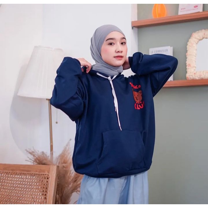 Jacket Hoodie SUBACO BLUB BEAR Sweater Pria Wanita Ala Korean Kasual Style Musim semi Dan Musim Dingin