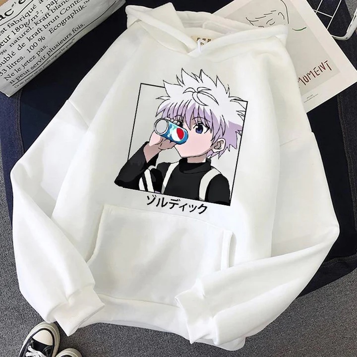 X HUNTER  Killua Zoldyk Jumper Hoodie II  Sweater Hoodie Trendy II Sweter Oblong Topi Sz M - XL ( Pria &amp; Wanita / Anak &amp; Dewasa )