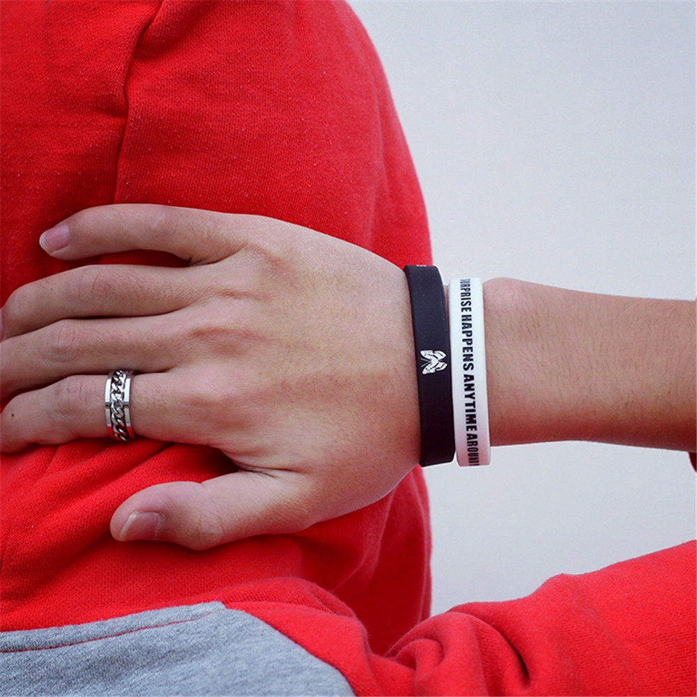 1pasang Gelang Tangan Silikon Olahraga Gelang Pasangan Untuk Pria Dan Wanita Hadiah Hari Valentine Perhiasan Tali Pergelangan Tangan