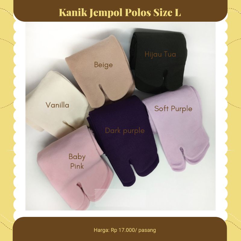 Kaos Kaki Kanik Jempol Polos Size L Kaos Kaki Jempol