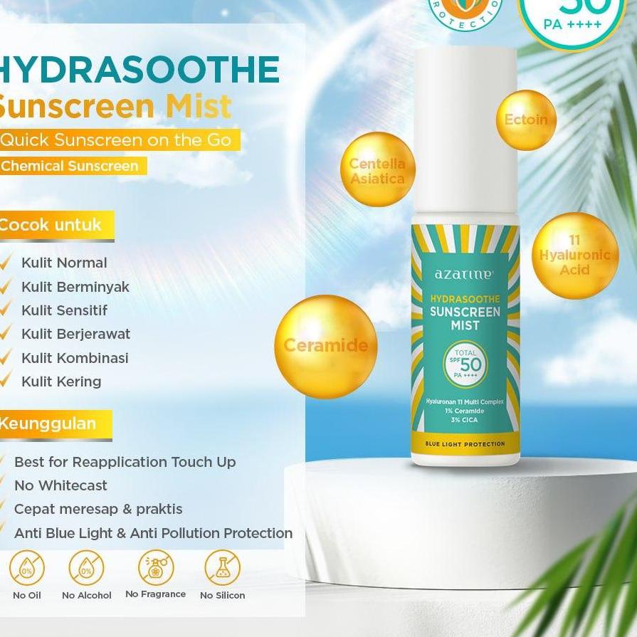 ➧ AZARINE Hydrasoothe Sunscreen Mist SPF 50 PA++++ (60ml) ➔