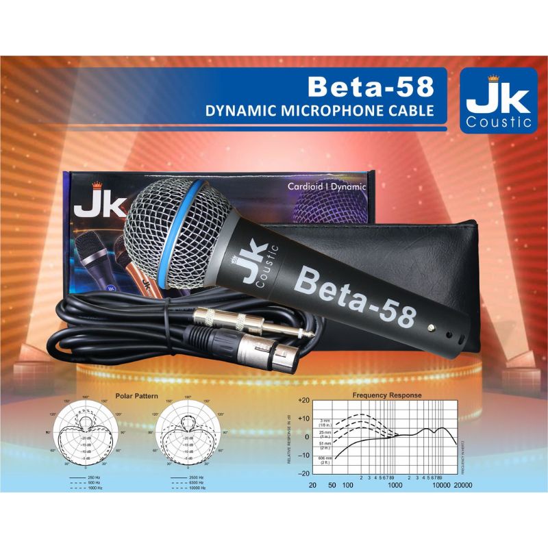 Mic kabel Promo Mic Beta-58 Jk coustic original