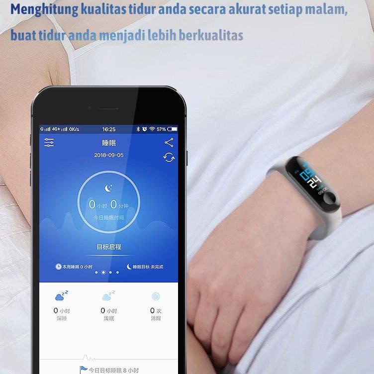 HOT ITEM ボ Jam Tangan Smart Watch Digital Olahraga Penghitung Kalori Detak Jantung Pria Wanita Q✤