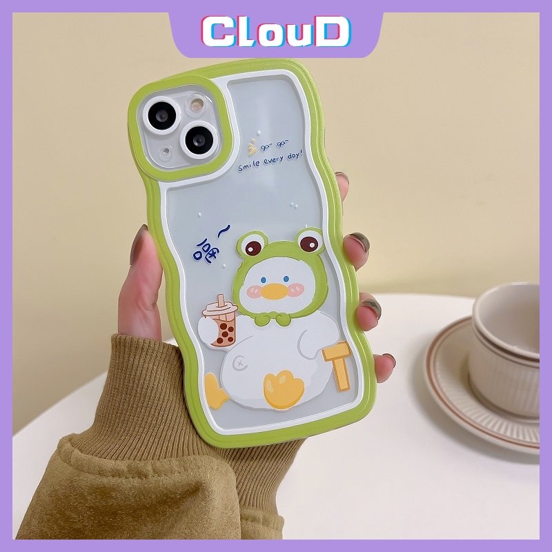 Vivo Y35 Y35 Y15s Y16 Y22 Y20 Y21 V20 V21 Y02s V25E Y75 V25 Y12 Y12s Y17 Y22s Y33s Y15 Y12i Y30 Y21s Y11 Y15A Y91 Y50 Y91C Y93 Wavy Edge Kartun Lucu Bebek Susu Teh Soft Tpu Casing Ponsel