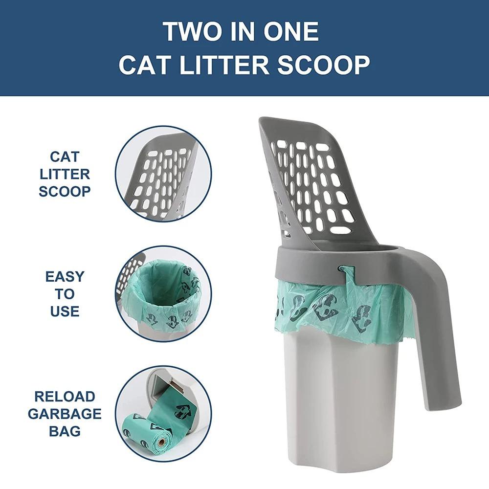 Solighter Sekop Kotoran Kucing Aksesori Kucing Berongga Alat Pembersih Pemetik Sampah Cat Litter Box Pet Scooper