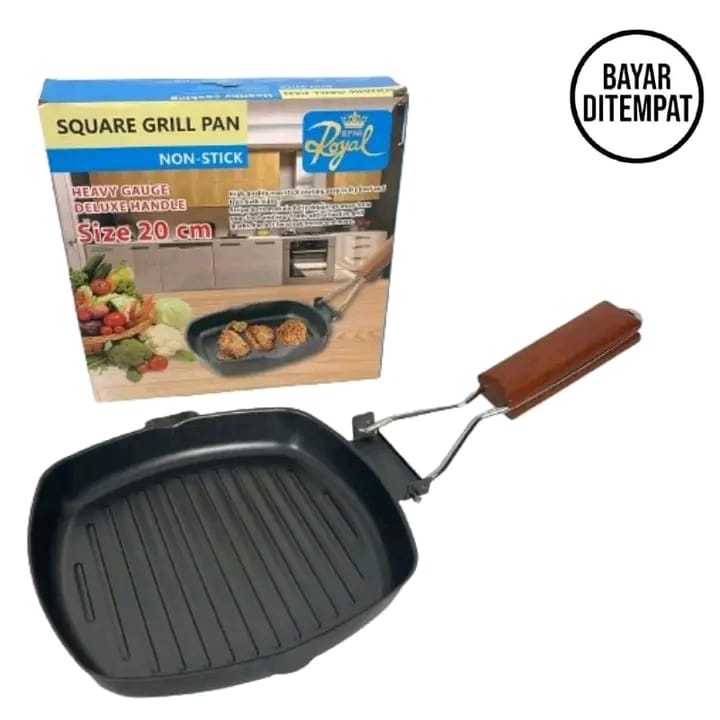 Panggangan Serbaguna Anti Lengket Murah Square Grill Pan 20 cm , Wajan untuk panggang simple dan anti lengket