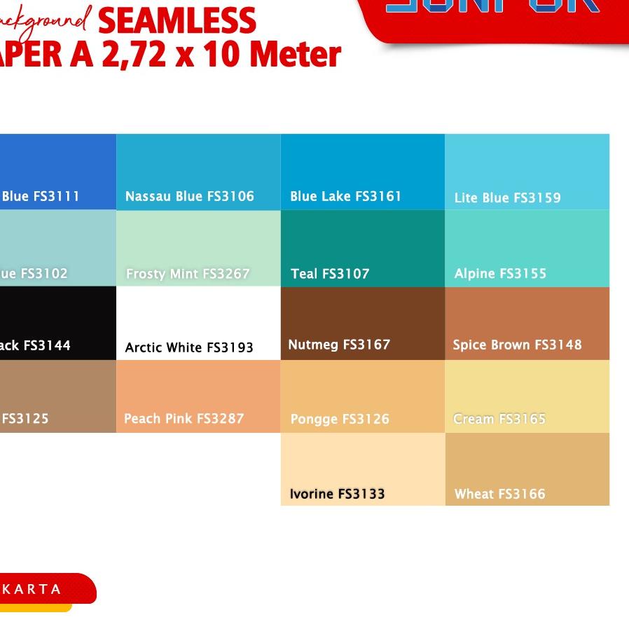 

ヨ Background Paper Kertas Polos Seamless Sunfor Uk. 2.7x10 M FS Series A