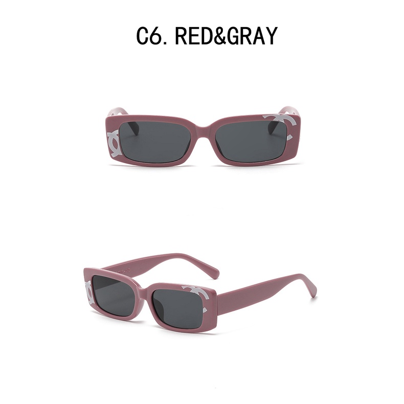 [COD] 2023kacamata Hitam Wanita Vintage Baru Yang Dipersonalisasi Bingkai Hitam Persegi Panjang Luar Ruangan Kacamata Peneduh Matahari UV400