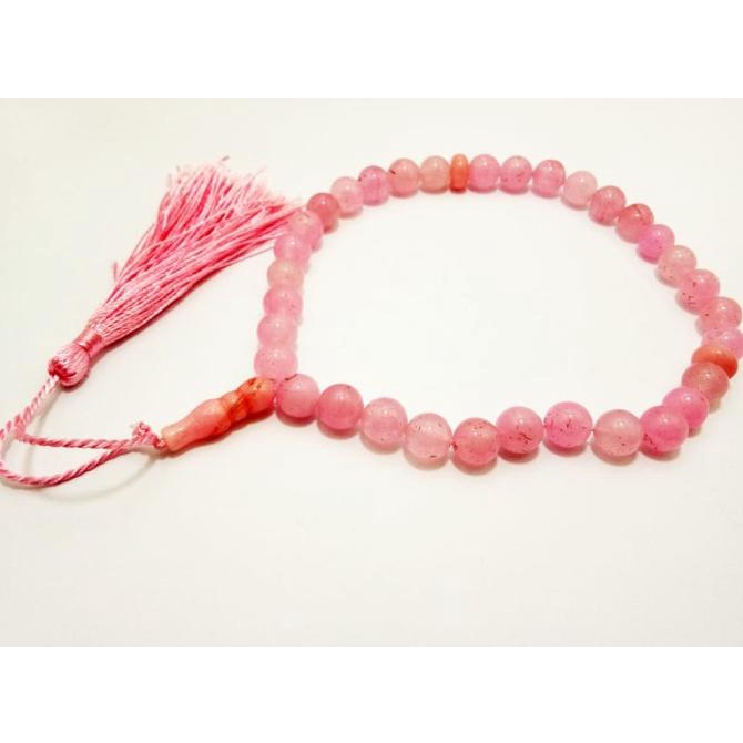 VeE Tasbih Terapi Kesehatan Batu Rose Quartz 33 Butir