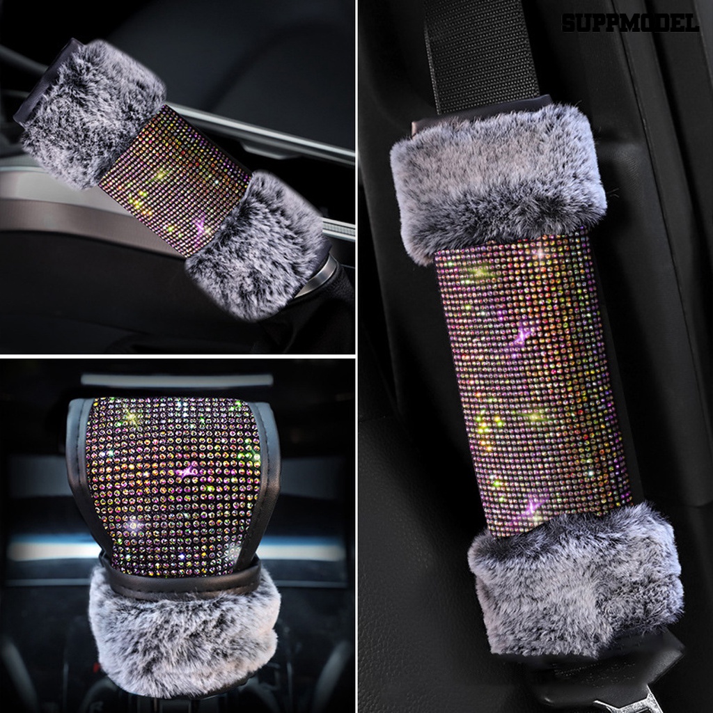 [Dekorasi] Auto Shift Gear Cover Rhinestone Anti-slip Pelindung Mobil Mewah Shift Gear Cover