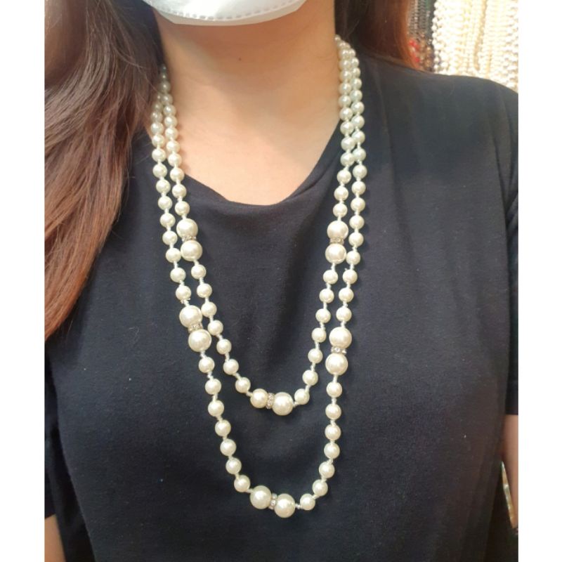 Kalung Mutiara model lilit Kalung Fashion Mutiara Pearl Import Tidak luntur 991