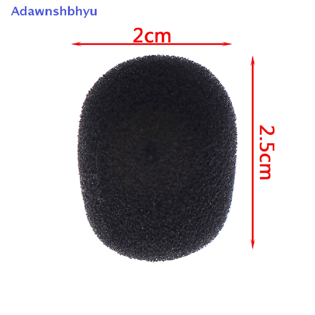 Adhyu 10pcs Headset Mikrofon Hitam Kecil Praktis Kaca Depan Spons Busa Mic Cover ID