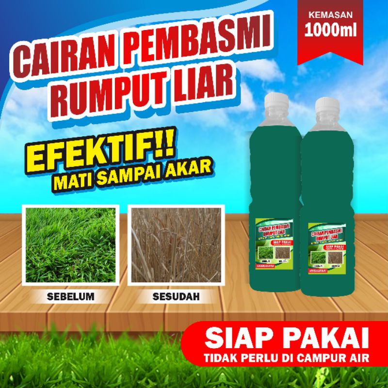 Cairan Pembasmi Rumput Liar Ampuh 100% mati sampai akarny kemasan botol PET 1 liter