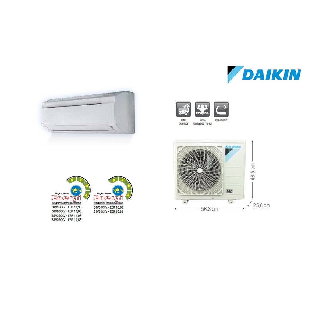AC DAIKIN 1 PK Malaysia STV25CXV Garansi Resmi