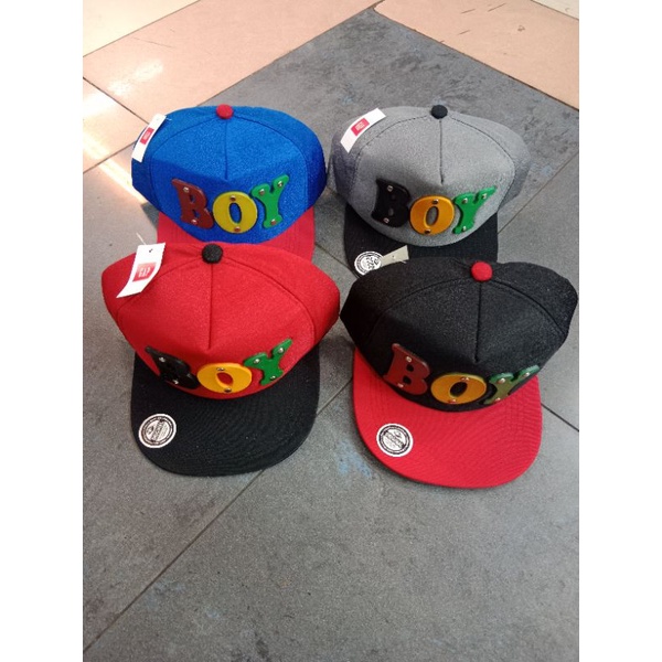 Topi snapback anak BOY/Hip-hop anak tempelan karet/snapback anak/hip-hop anak
