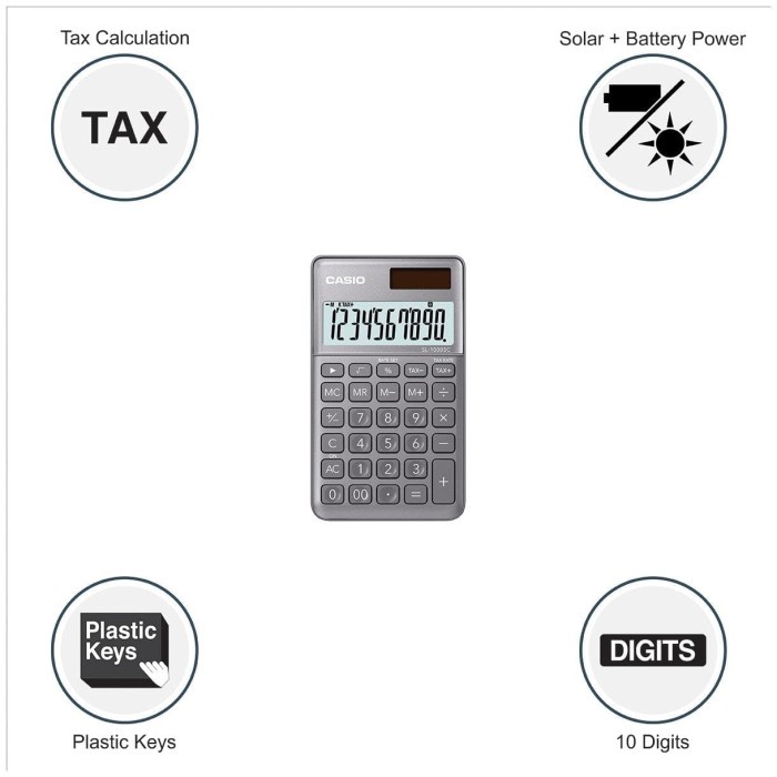 

CASIO COLORFUL CALCULATOR SL-1000SC-GREY #ORIGINAL