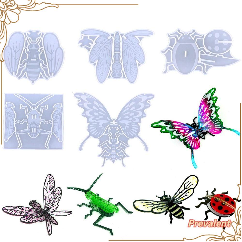 Preva 1/2PCS Butterfly Cetakan Silikon DIY Fragonfly Ladybug Alat Membuat Perhiasan Casting Cetakan