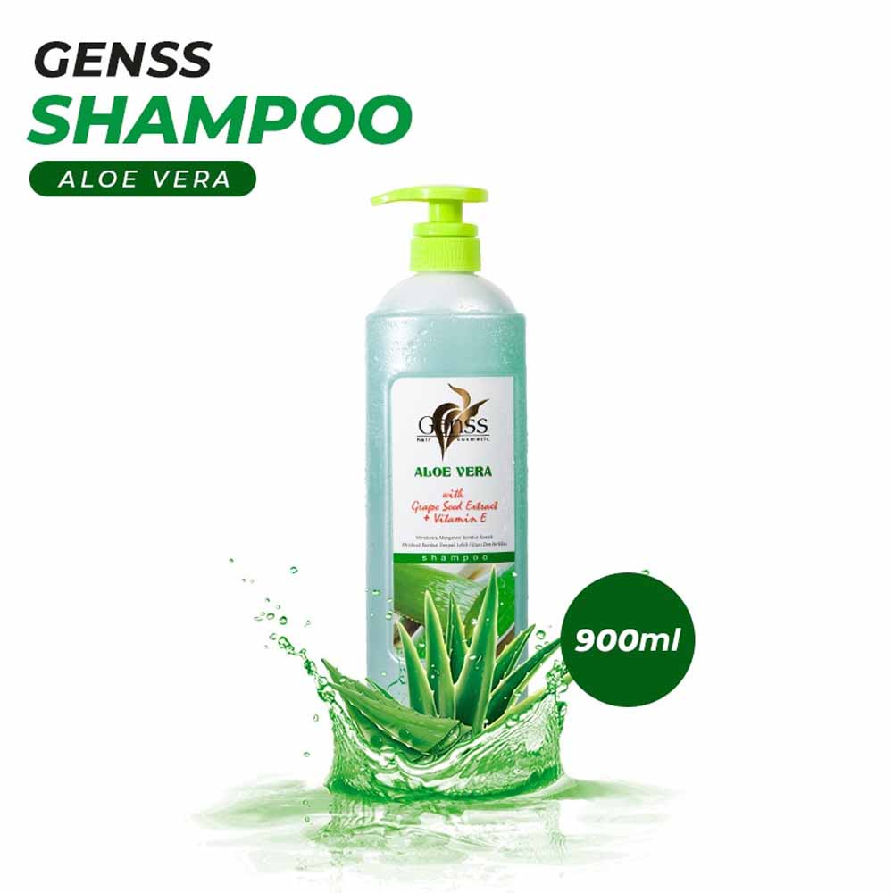 ORIGINAL Genss Shampoo Aloe Vera With Grape Seed Extract + Vit E Shampo Pemanjang Rambut