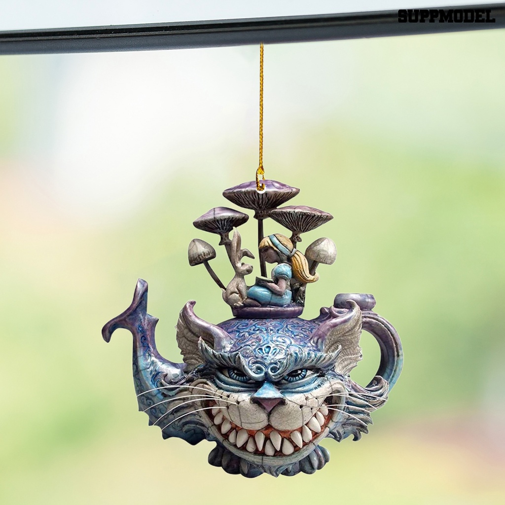 [Dekorasi] Liontin Mobil Motif Kartun Kucing Bentuk Datar Individuasi Ornamen Mobil Akrilik Pendant Decor Untuk Mobil
