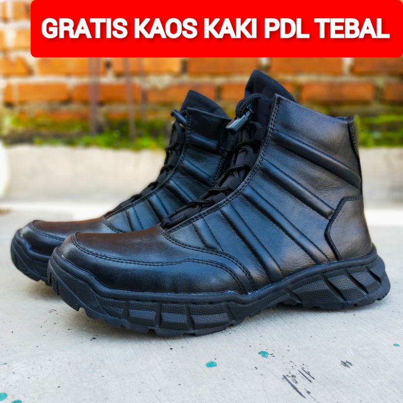 SEPATU PDL NINJA PENDEK FULL KULIT SAPI ASLI SEPATU PDL DINAS LAPANGAN TNI POLRI SECURITY SATPAM SEPATU PDL POLANTAS MODEL TERBARU