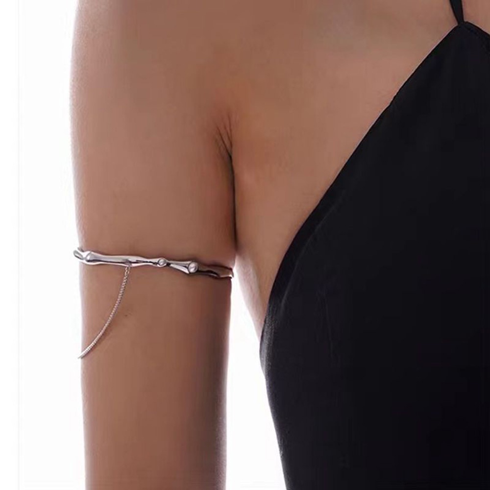 [COD Tangding]simple Y2K Mutiara Rumbai Ban Lengan Adjustable Gelang Keren Kepribadian Gadis Bangles Perhiasan