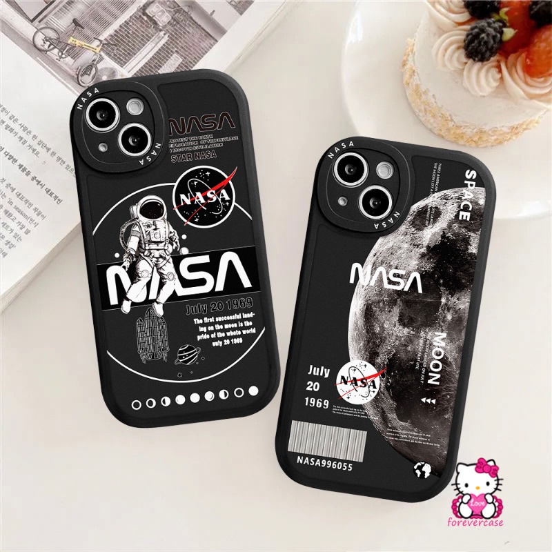 Casing NASA Merk Trendy Realme C53 C55 10 Pro Plus C21 C2 C35 C25Y C12 C21Y C25s C11 C15 C25 C31 C17 GT C30 C3 C17 C20 8i 8Pro 8 5 9i 5i 5s 6i 6s 6 7i Astronot Soft Cover Belakang TPU