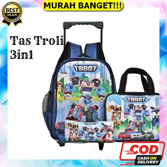 Gb-Tas Ransel Troli Laki Laki Anak Tk Tas Ransel Troli Karakter Superhero Timbul Tas Ransel Troli Im
